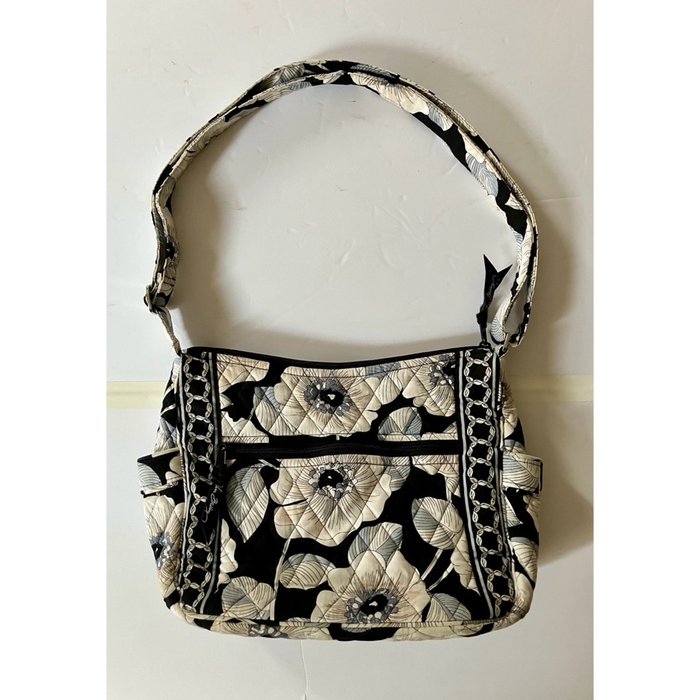 Vintage Vera Bradley 100% Premium Quilted Cotton Medium Black&White Floral Tote